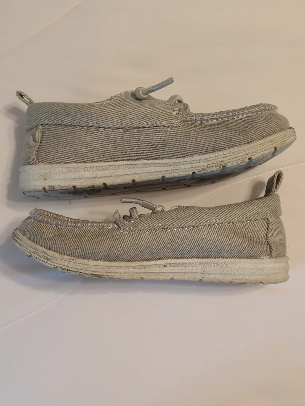Cat & Jack Kids Canvas Slip-On Moccasins — Light Gray